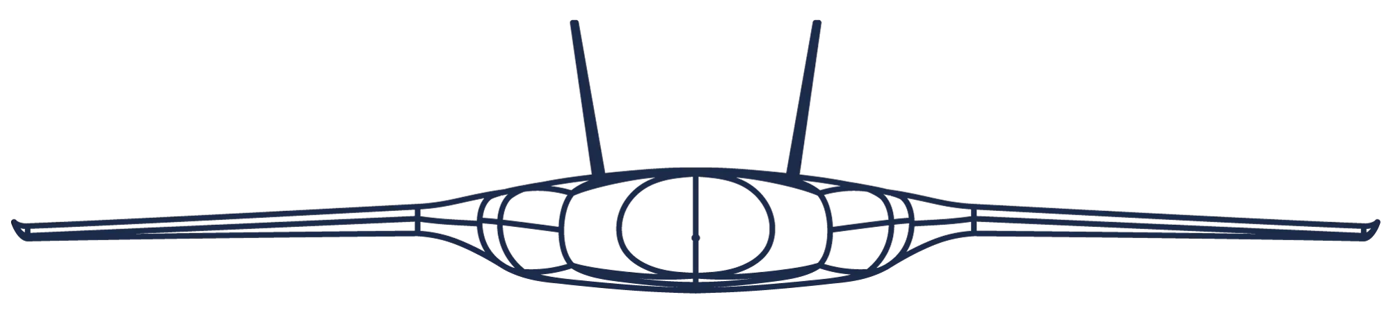View of a design of the Natilus Kona with an aerodynamic silhouette and clean lines, highlighting its structure.